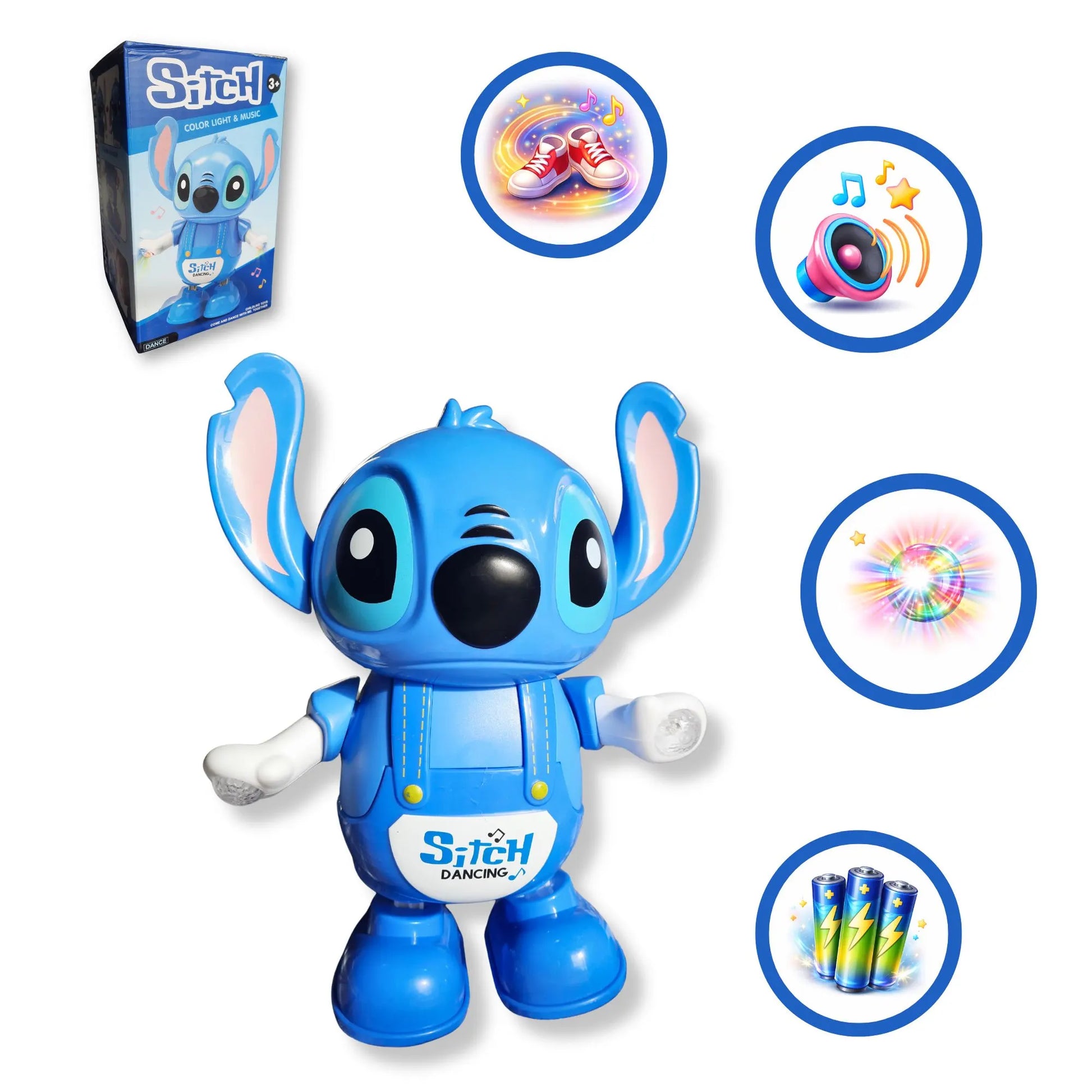 Detalji interaktivne igračke za decu Stitch.