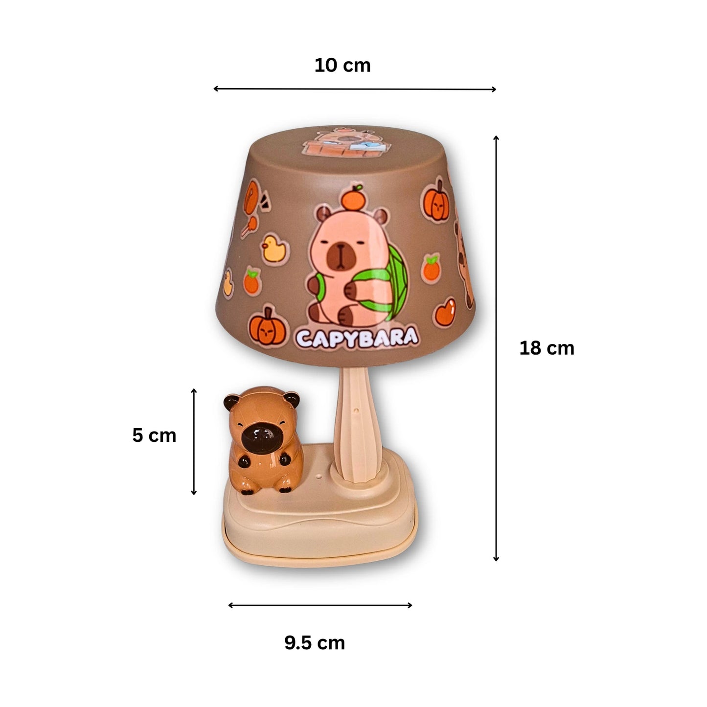 Dimenzije kapibara noćne lampe za decu visina 18 cm i širina 10 cm