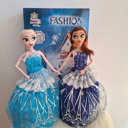 Frozen lutke Elsa i Ana zajedno u balskim haljinama za maštovitu igru.