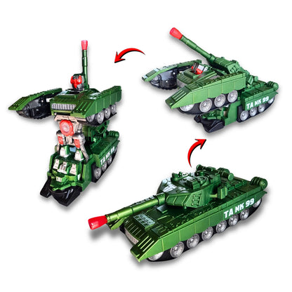 Transformacija transformers tenka u robota kroz tri koraka.